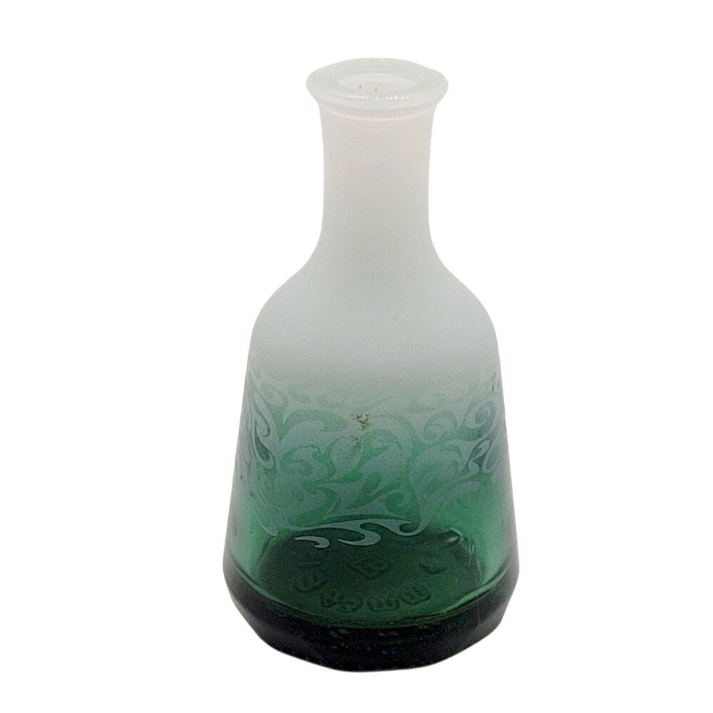 2007 Le Tournment Vert Green White Etch Look Empty Bottle Made France 3" High